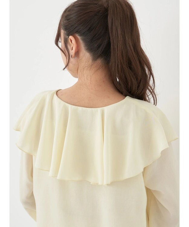 earth music&ecology ラッフルシアードロストブラウス Yellow