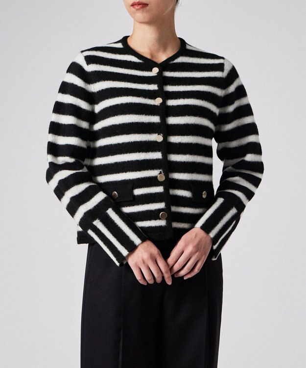 Paul Smith ボーダー ニット ジャケット ブラック