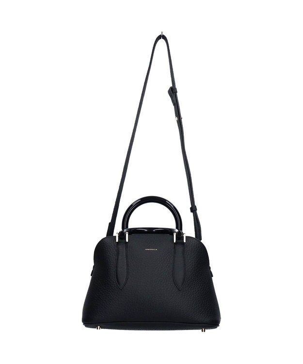 INTER-CHAUSSURES 【LORISTELLA】シュリンクレザーハンドバッグ ブラック