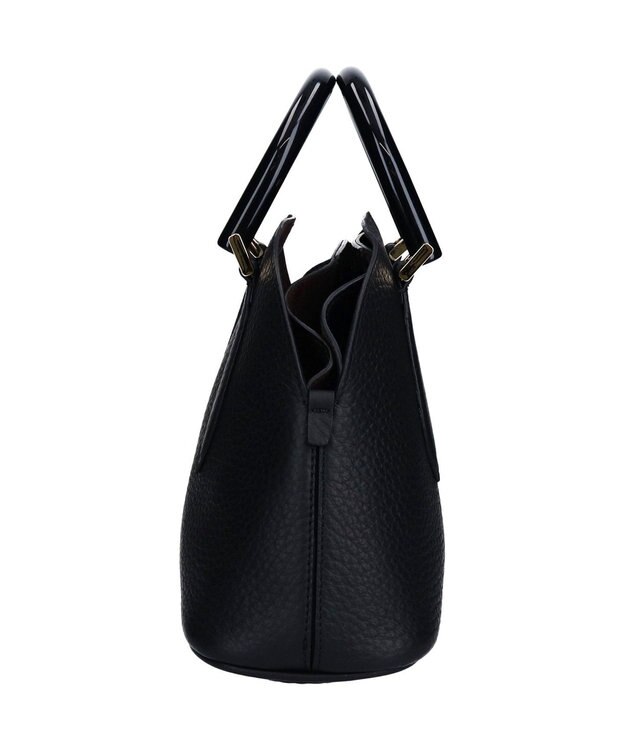 INTER-CHAUSSURES 【LORISTELLA】シュリンクレザーハンドバッグ ブラック