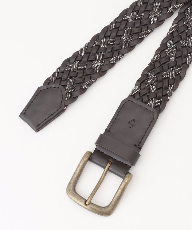 JOSEPH ABBOUD 【イタリア素材/日本製】レザーミックスブレイズ ベルト ダークブラウン系7