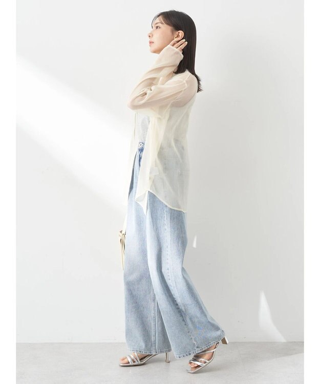 earth music&ecology シアーハイネックシャツ Yellow