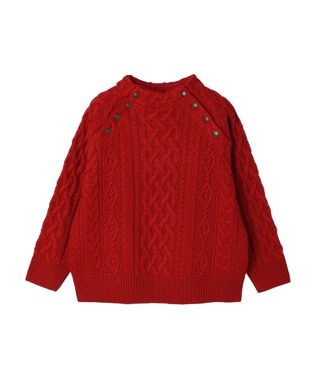 CRAFT STANDARD BOUTIQUE ラグランケーブルニットプルオーバー　 Red