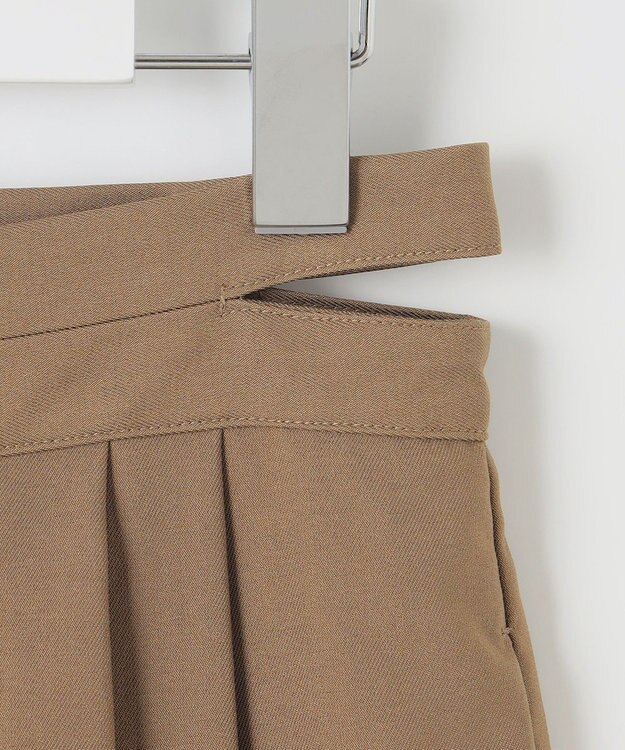 Feroux 【洗える】サイドオープンスラックス パンツ キャメル系