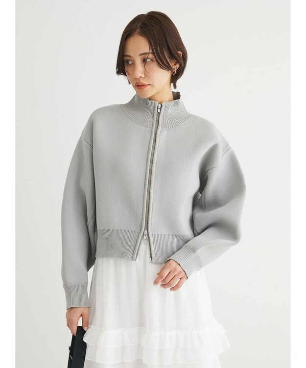 Green Parks ・ＥＬＥＮＣＡＲＥ　ＤＵＥ　ハイネックＺＩＰカーディガン Gray