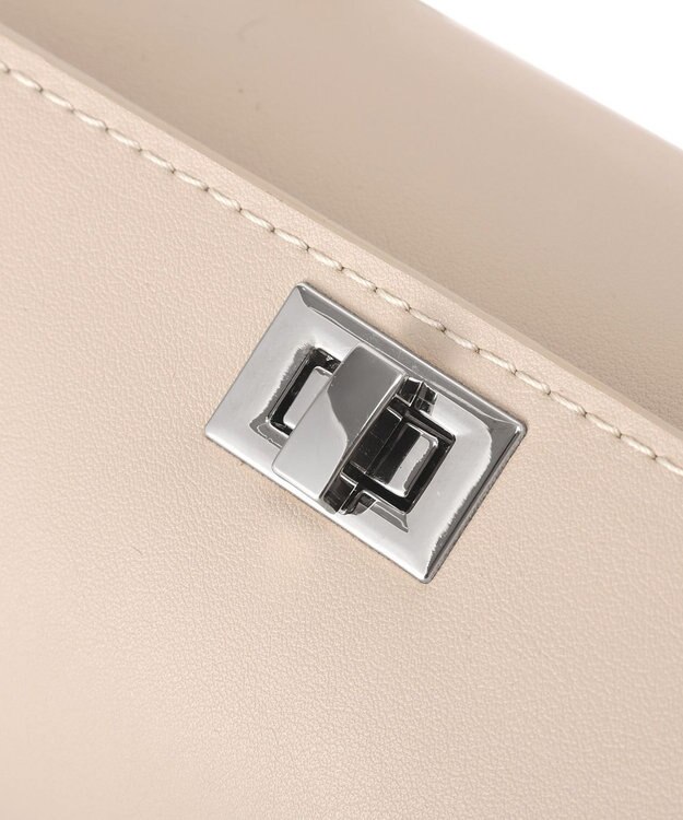 YECCA VECCA フェイクレザーミニボストンバッグ Gray Beige