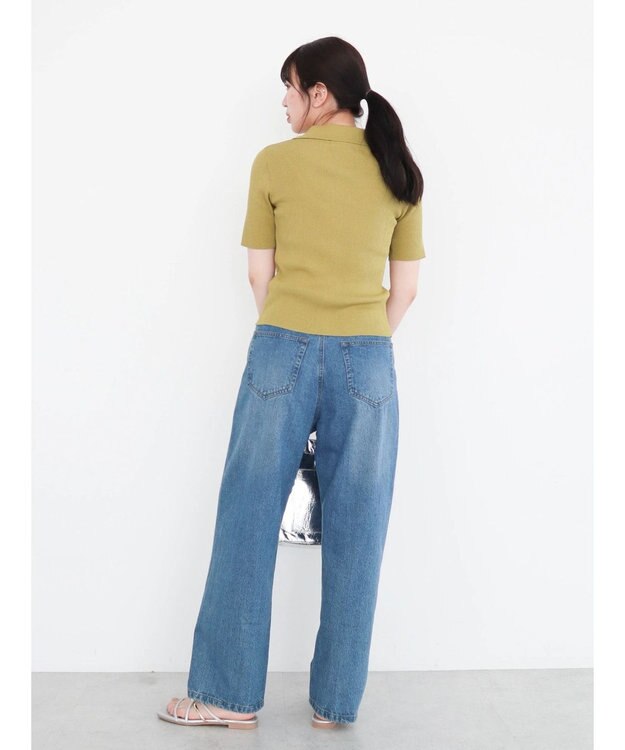 Green Parks ５分袖衿付きＺｉｐプルオーバー Green