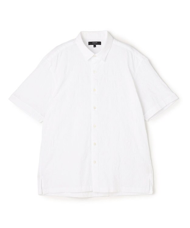 JOSEPH HOMME 【新型】アブストラクトジャガードストレッチ 　レギュラーカラー半袖シャツ ホワイト系