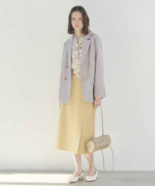 YECCA VECCA フェイクレザーミニボストンバッグ Gray Beige