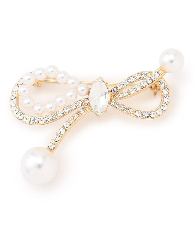 TOCCA 【八木アリサさん着用】SHAKE RIBBON 2WAY BROOCH NECKLACE ブローチネックレス ゴールド系