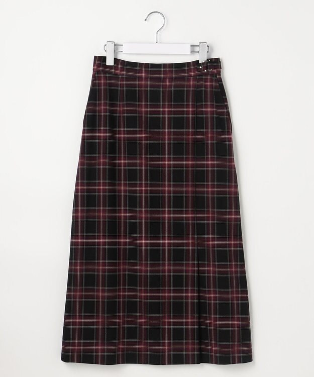 ANY SIS ビューティサーモ2WAYストレッチチェック スカート ブラックタータン