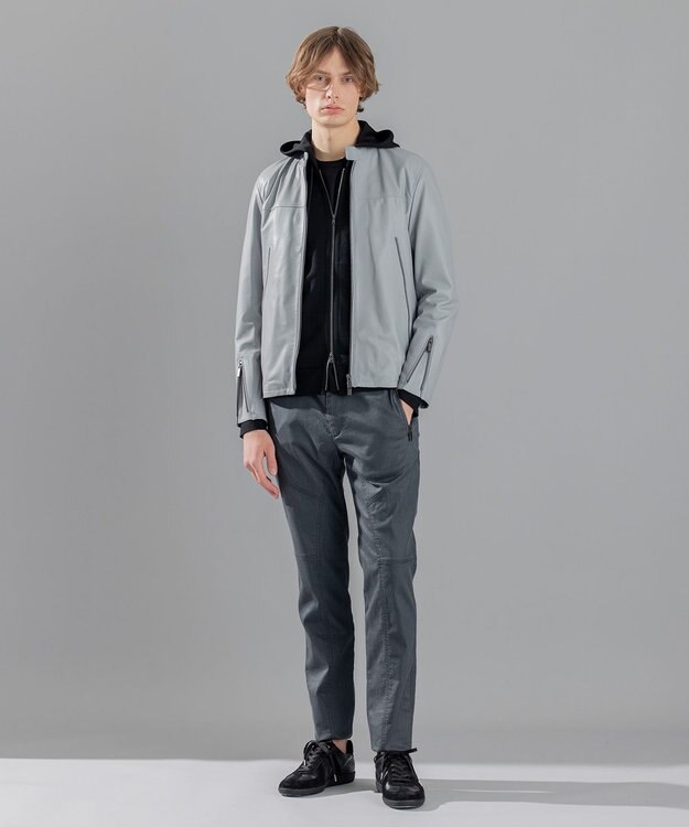 JOSEPH HOMME 【新色追加】ライトラムナッパレザー　シングルライダース ライトグレー系