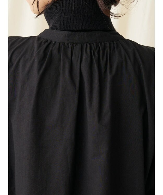 CRAFT STANDARD BOUTIQUE スカラレース袖ブラウス Black