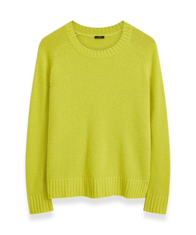 JOSEPH 【洗える】オープンカシミヤ　ラウンドネックニット Ginkgo