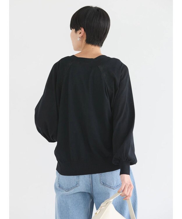 AMERICAN HOLIC 袖ボリュームショートニットカーディガン Black