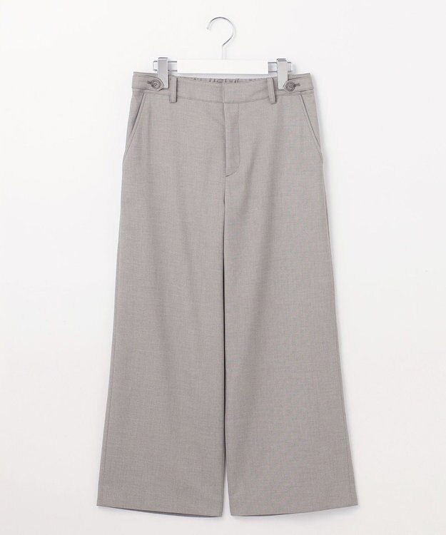 J.PRESS LADIES L 【洗える】シャークスキン セミワイド パンツ ライトグレー系