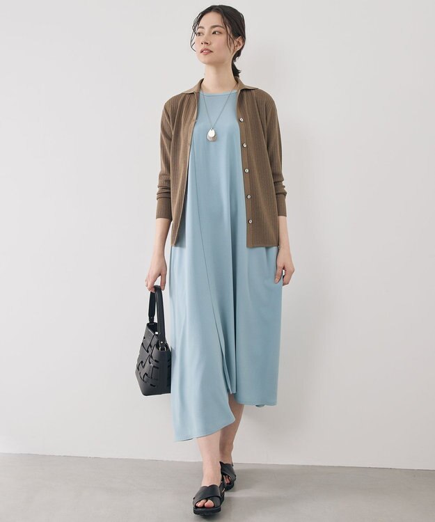 自由区 【アンサンブル対応】シアーシルクミックス カーディガン ブロンズ