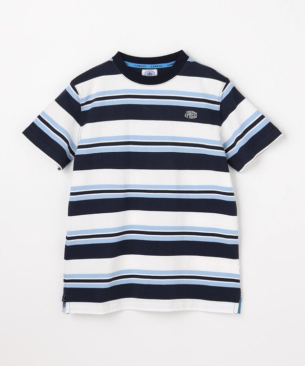 J.PRESS KIDS 【140-170cm】マルチボーダー 半袖Ｔシャツ ネイビー