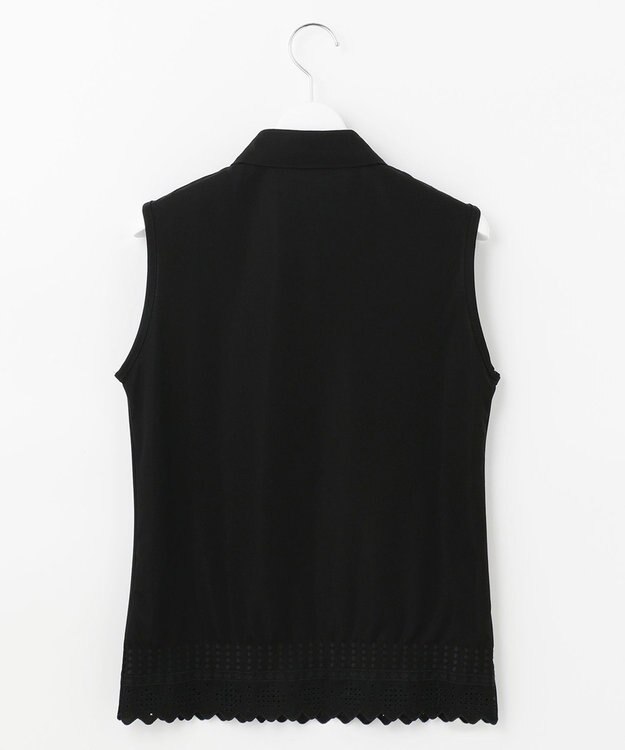 23区GOLF 【WOMEN】カノコ刺繍 ノースリーブ シャツ ブラック系