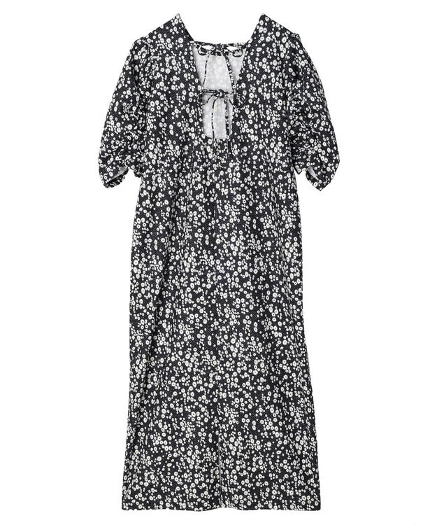 Green Parks ・ＲＡＹ　ＣＡＳＳＩＮ　フラワーｐｔナローワンピース Black