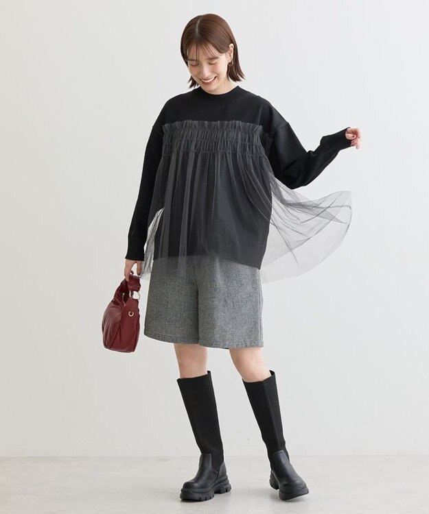 Green Parks チュールドッキングプルオーバー Black