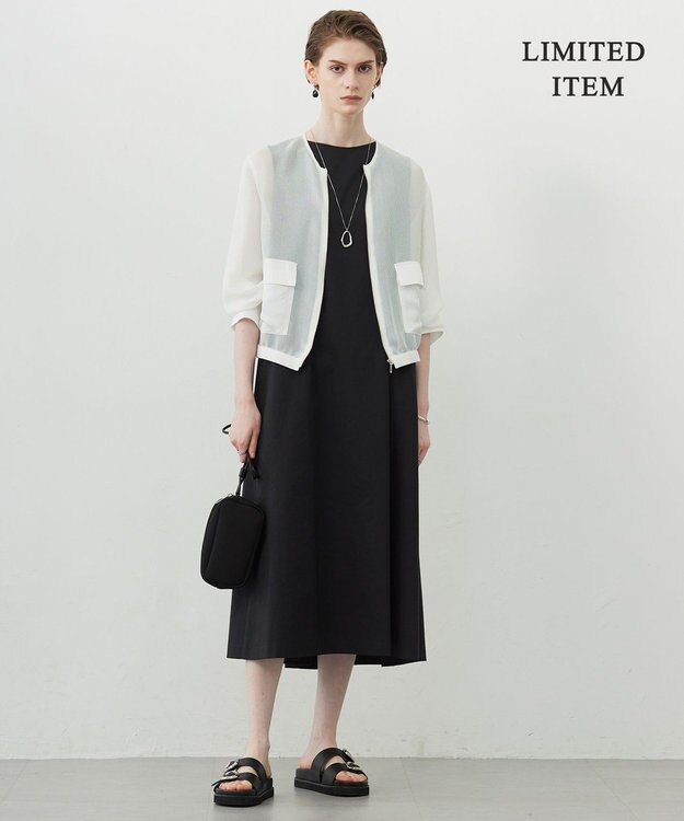 ICB 【WEB限定・洗える】サマーフレア  ノースリーブワンピース ブラック系