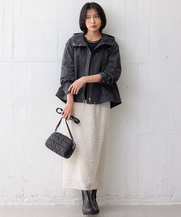 23区 【撥水加工/洗える】ブライトタフタ マウンテンパーカー グレー系