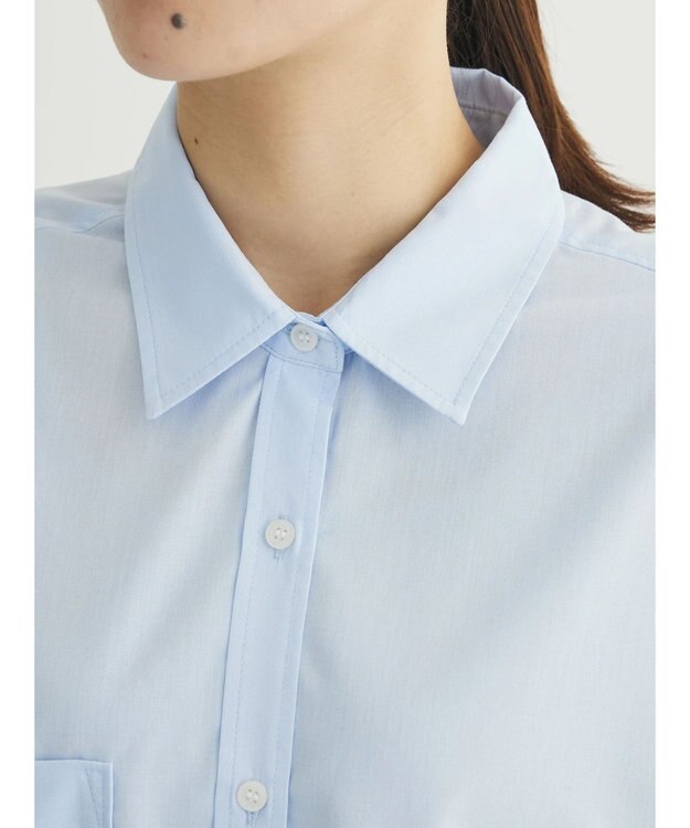 Green Parks イージーケア　ゆったりシャツ Sax