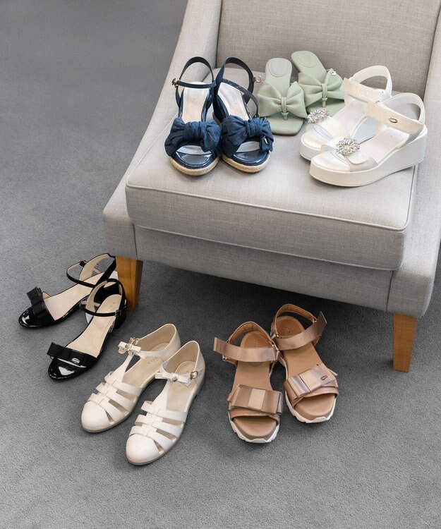 TOCCA CUSHION RIBBON SANDALS サンダル ライトグリーン系