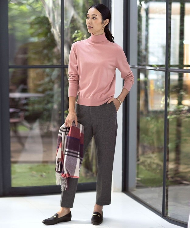 J.PRESS LADIES カシミヤチェック マフラー オレンジ系3