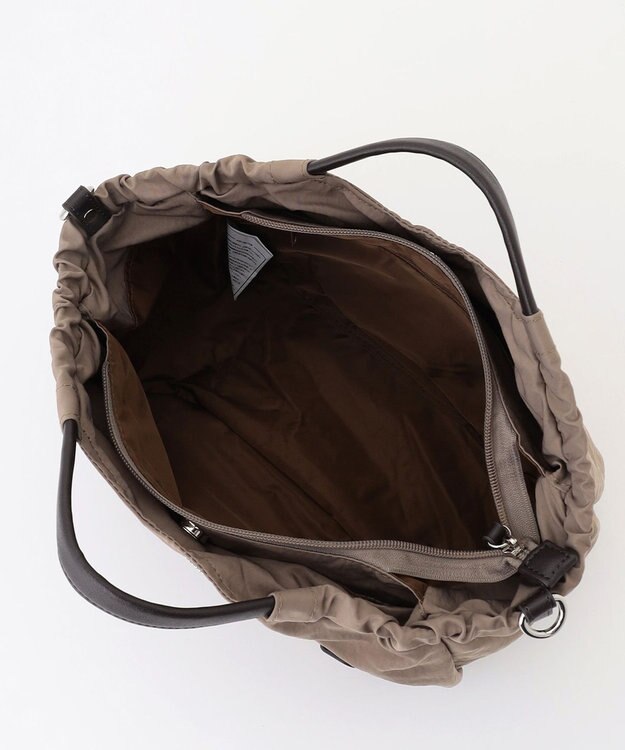 LA BAGAGERIE 【MONICA】サイドギャザー2WAYトートバッグ Sサイズ ベージュ