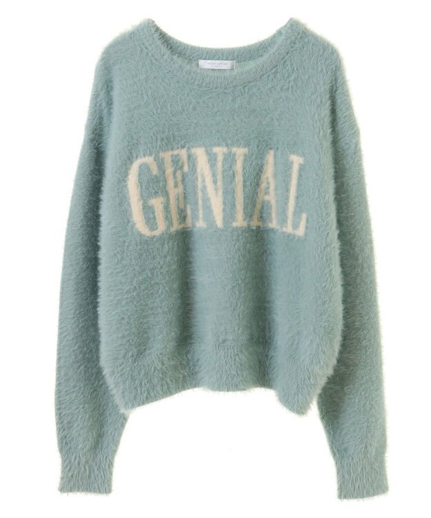 Green Parks シャギーロゴニットプルオーバー Mint