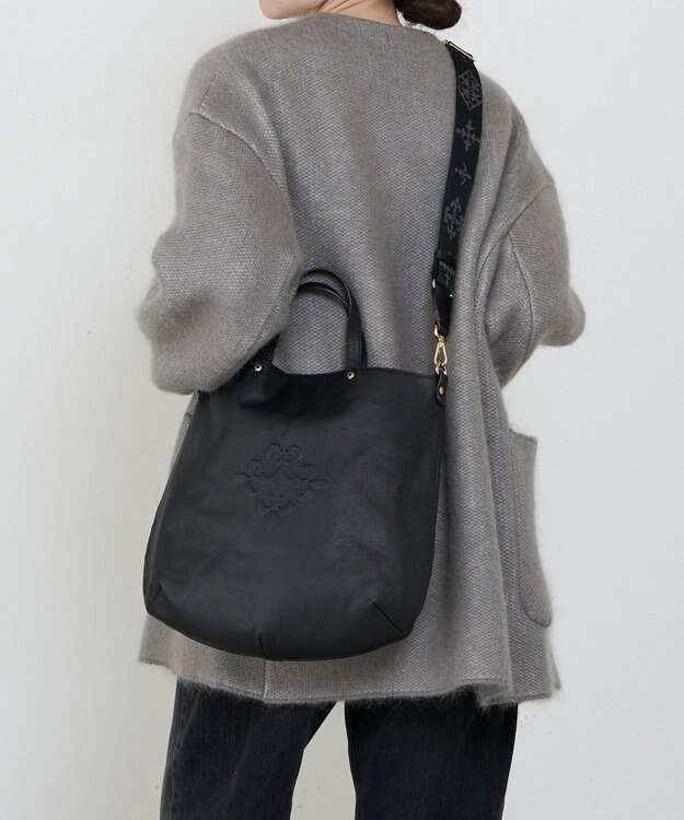 russet ソフトレザー 2WAYトートバッグ(CE-1611) Black
