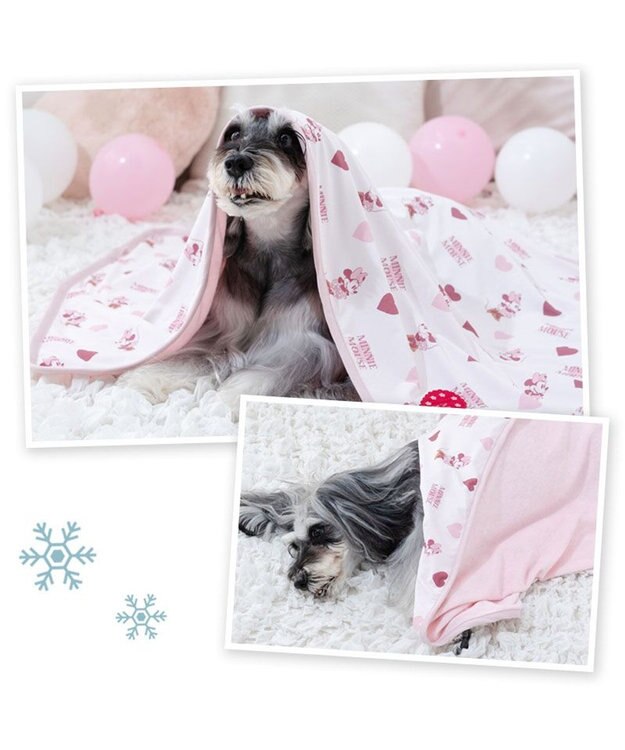 PET PARADISE ディズニー ミニーマウス クール ブランケット 《ハート柄》 ホワイト×ピンク