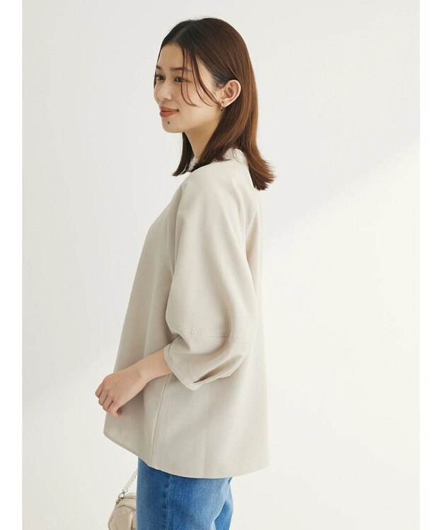 Green Parks 接触冷感　ラグランスリーブブラウス Light Beige
