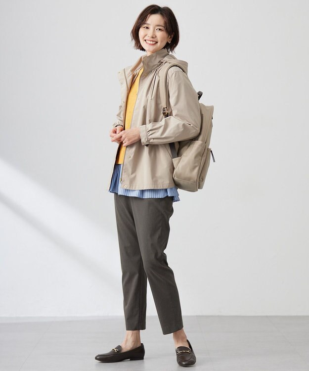 J.PRESS LADIES S 【撥水・洗える】Artirosa テントライン ショート丈 コート モカ系