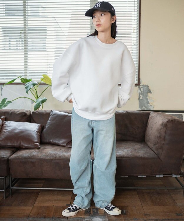 WEGO 【ユニセックス着用/MLXLサイズ展開/新色追加/裏起毛】スウェットプルオーバー ホワイト