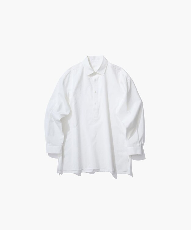 ATON COTTON SILK LAWN | オーバーサイズシャツ WHITE