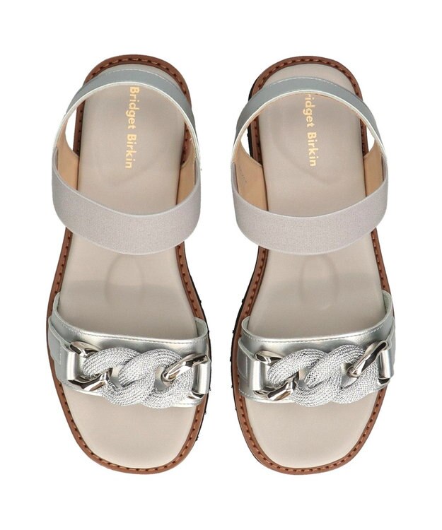 Bridget Birkin 【Bridget Birkin】キラキラチェーンアクセントサンダル シルバー