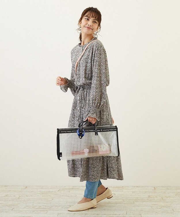 ROOTOTE 6787【テイクアウトバッグ Lサイズ】/ CJ.テイクアウェイルー.PVCメッシュL-A 01：ブラック