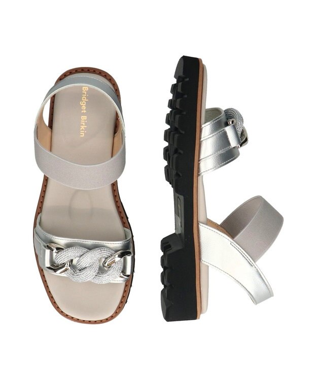 Bridget Birkin 【Bridget Birkin】キラキラチェーンアクセントサンダル シルバー