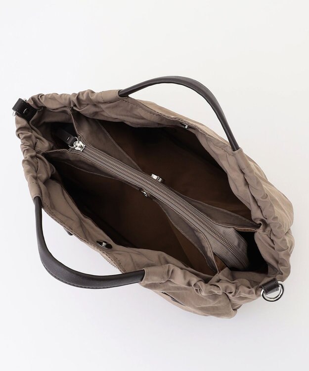 LA BAGAGERIE 【MONICA】サイドギャザー2WAYトートバッグ Sサイズ ベージュ