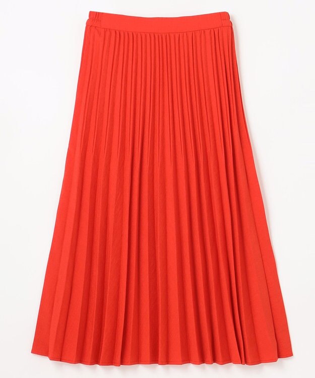 ANY 【ウエストゴム】リネンライクエアーヴィンテージ プリーツスカート オレンジ