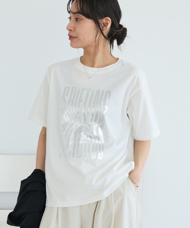 CRAFT STANDARD BOUTIQUE ツイストロゴハーフスリーブTシャツ Off White