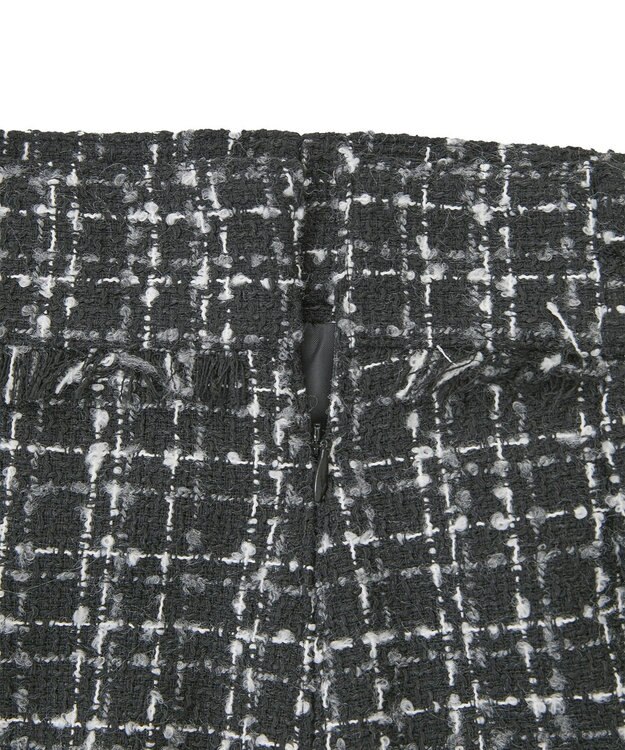 earth music&ecology 【セットアップ可】フリンジツイードミニスカート Black