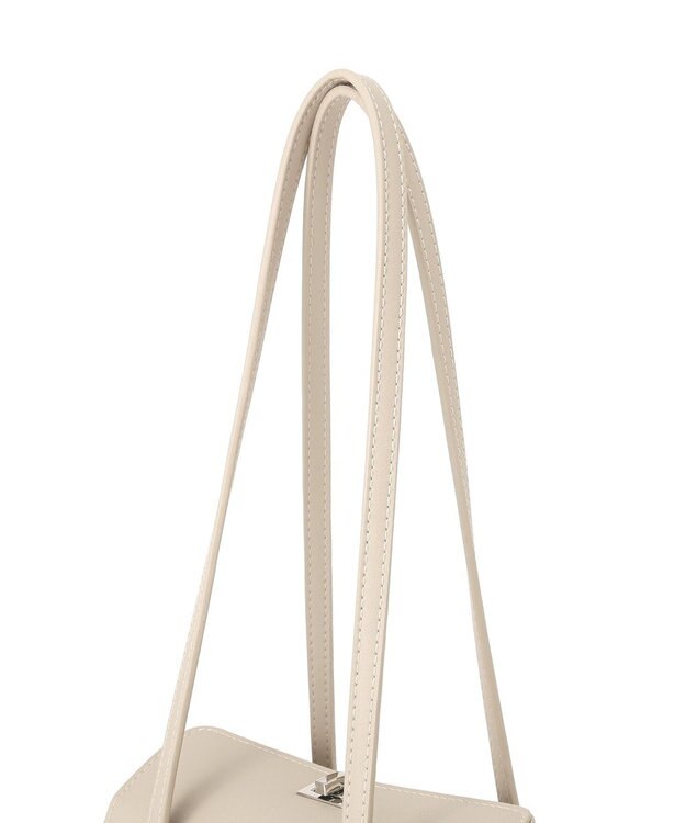 YECCA VECCA フェイクレザーミニボストンバッグ Gray Beige