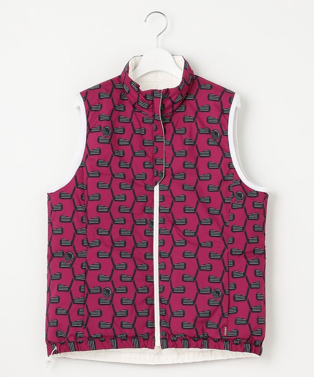 23区GOLF 【WOMEN】【撥水・ストレッチ】リバーシブル ダウンベスト ホワイト系