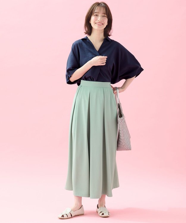 ANY 【吸水速乾/イージーケア/UVカット/接触冷感】さらさらDRYスカーチョ ライトグリーン