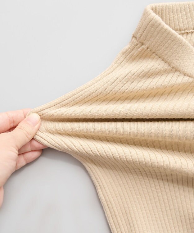 AND WOOL 〈高品質ウール〉〈洗えるニット〉〈暖かい着心地〉ウールレギンス ベージュ