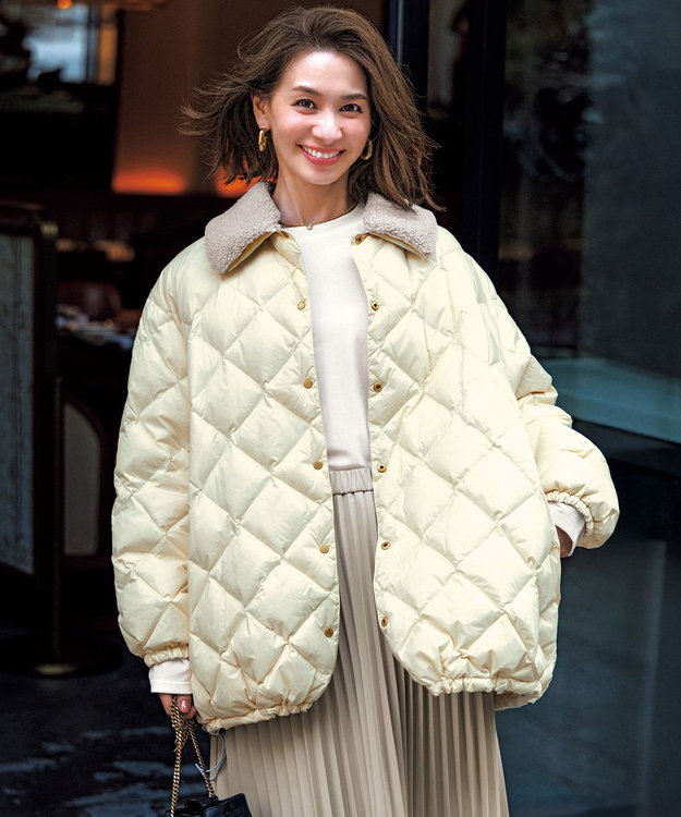 【UNFILO】TAIONコラボ ボア襟 リバーシブルダウン